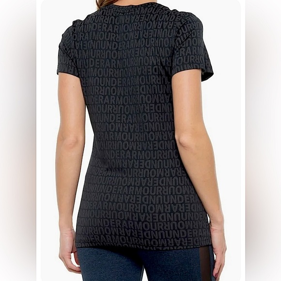 Under Armour Women's Tech Wordmark Jacquard Short-Sleeve V-Neck T-Shirt - Picture 2 of 4